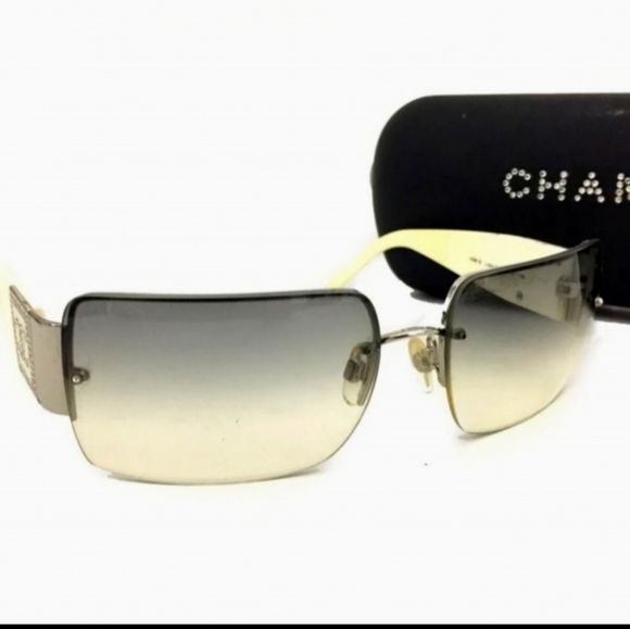CHANEL 62□15 CC LOGO CREAM SUNGLASSES/R2842 - Picture 2 of 12